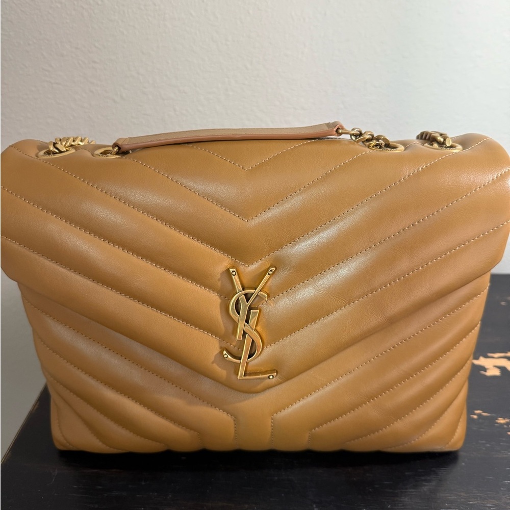 Yves Saint Laurent Camel Quilted Shoulder Bag